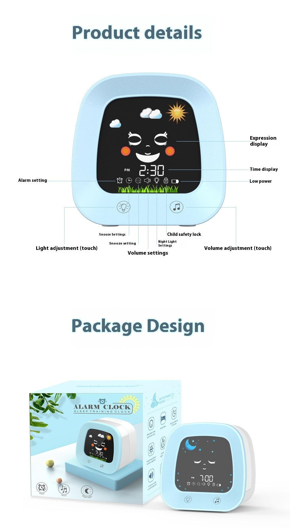 Children's Music Alarm Student Mute Snooze Alarm Bedside Luminous Clock 342787e9 41a3 4580 983d 106493ceb674