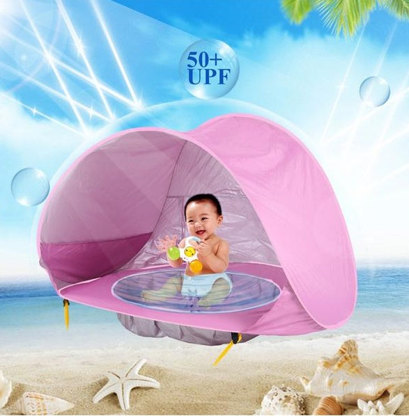 Baby Beach Tent Kids Outdoor Camping Easy Fold Up Waterproof Up Sun Awning Tent UV-protecting 3522946183586