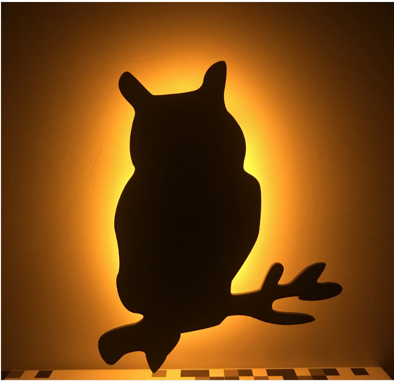 LED Animal Dog Cat Night Light Kitten Smart Sound Sensor Control Wall Lamp Home Corridor Balcony Night Lamp Baby Kids Sleep L