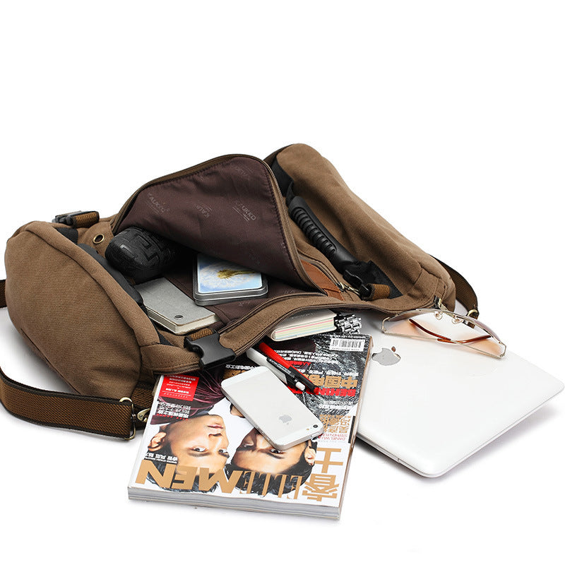 Men Canvas Backpack Huge Travel School Shoulder Computer Backpack Functional Versatile Bags Multifunctional Laptop Bag 3591a3