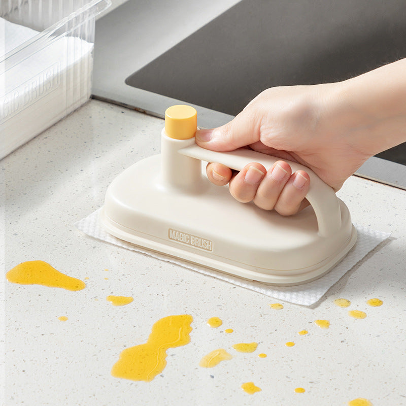 Kitchen Bathroom Toilet Cleaning Magic Brush Glass Wall Cleaning Bath Brush Handle Cleaning Rag Ceramic Window Slot Clean Bru