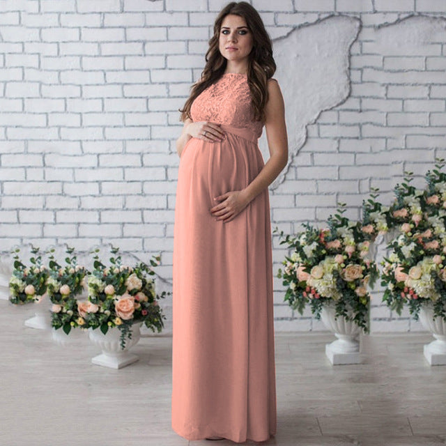 Lace Sleeveless Maternity Dress 3645111852000