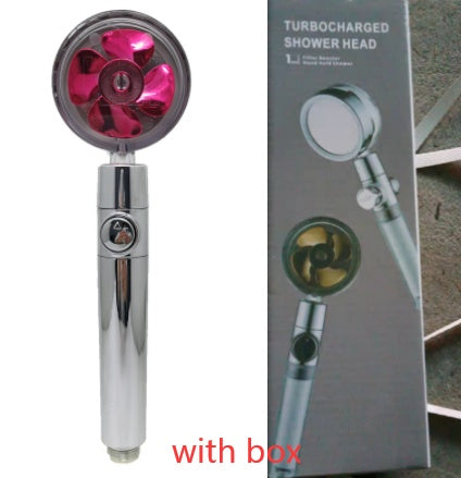 Shower Head Water Saving Flow 360 Degrees Rotating With Small Fan ABS Rain High Pressure Spray Nozzle Bathroom Accessories 36