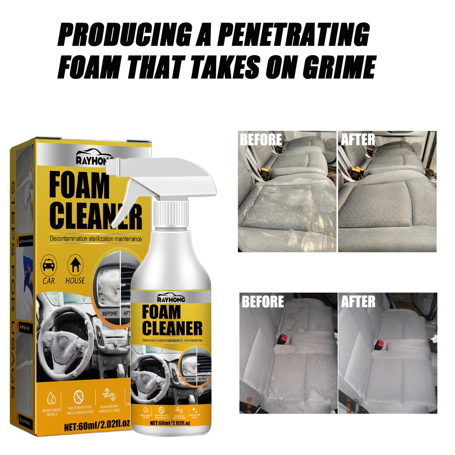 Car Interior Wash-free Decontamination Foamed Cleaner 3714f2d2 7e70 478d ba35 db2035ca2fc8