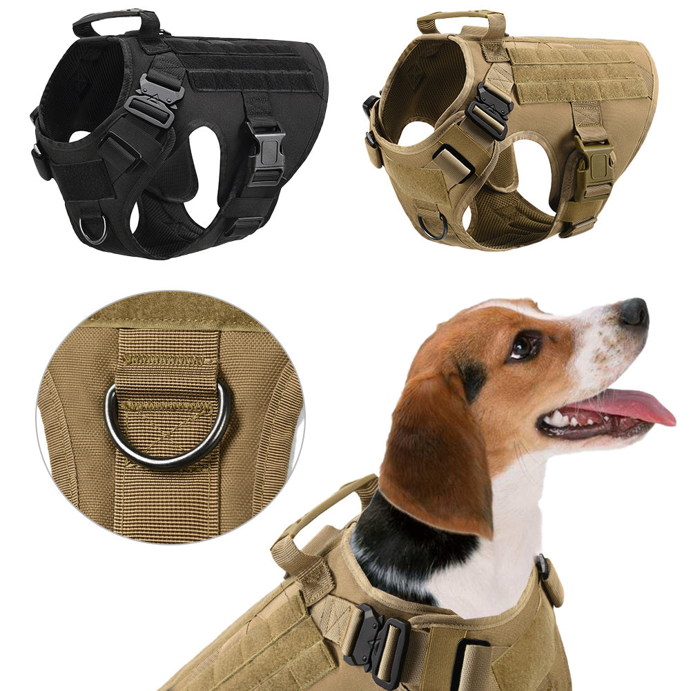 Military Tactical Dog Harness German Shepherd Adjustable Pet Dog Back 3735456851115