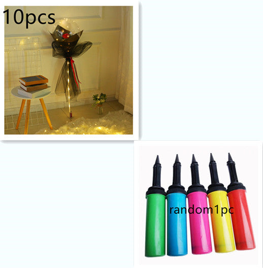 LED Luminous Balloon Rose Bouquet Transparent Bobo Ball Rose 3753716244722