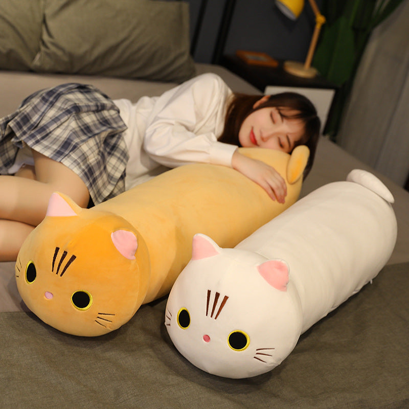 Large Size Cartoon Cat Plush Toys Stuffed Cloth Doll Long Animal Pillow Cushion 377588463089