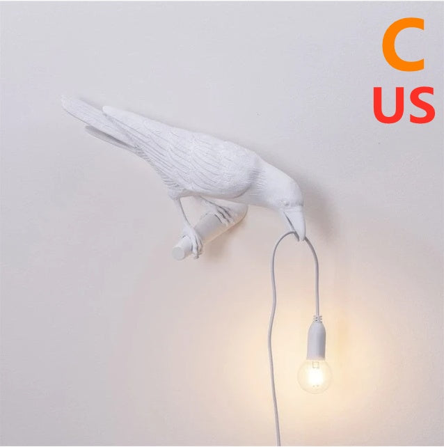 Creative Auspicious Bird Resin Wall Lamp Decoration 3792888793041