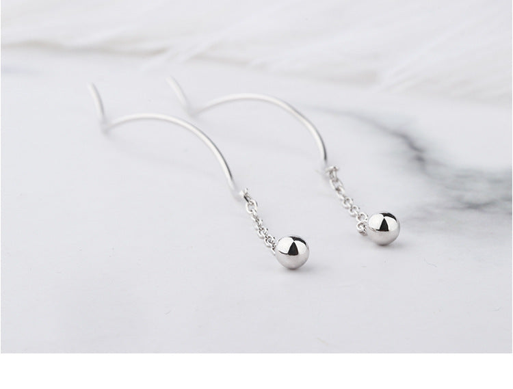 Wave S925 Silver Beans Hanging Earrings 3814f0e1 6dfc 4d9d 9859 891e4ca5f519