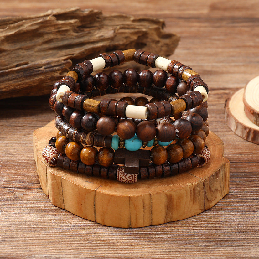 Handmade Beaded Men's Retro Fashion Turquoise Five-piece Set 3815bcca b7ba 4e0d bdcb 422714fcd73b