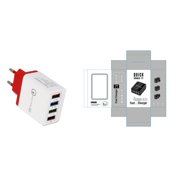 USB Charger Quick Charge 3.0 4 Phone Adapter For Tablet Portable Wall Mobile Charger Fast Charger - 图片 18