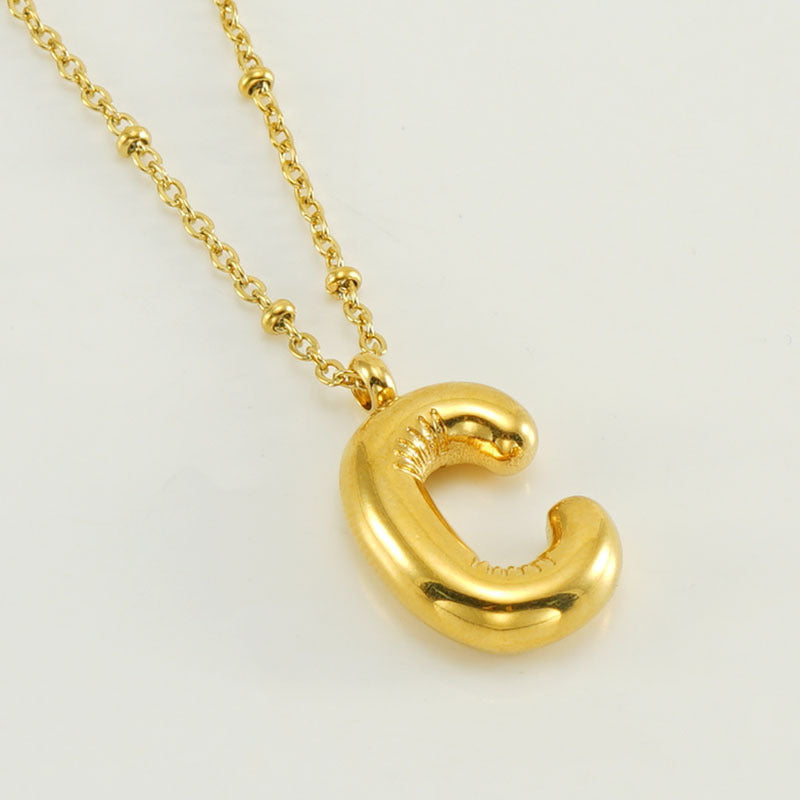 Women's Fashion Bubble Letter Pendant Letter Necklace 3855a54e 0623 4c0f a0eb deb2bbf6893a