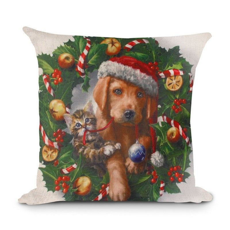 Christmas Hot-selling Home Sofa Office Creative Linen Pillowcase 386473592868