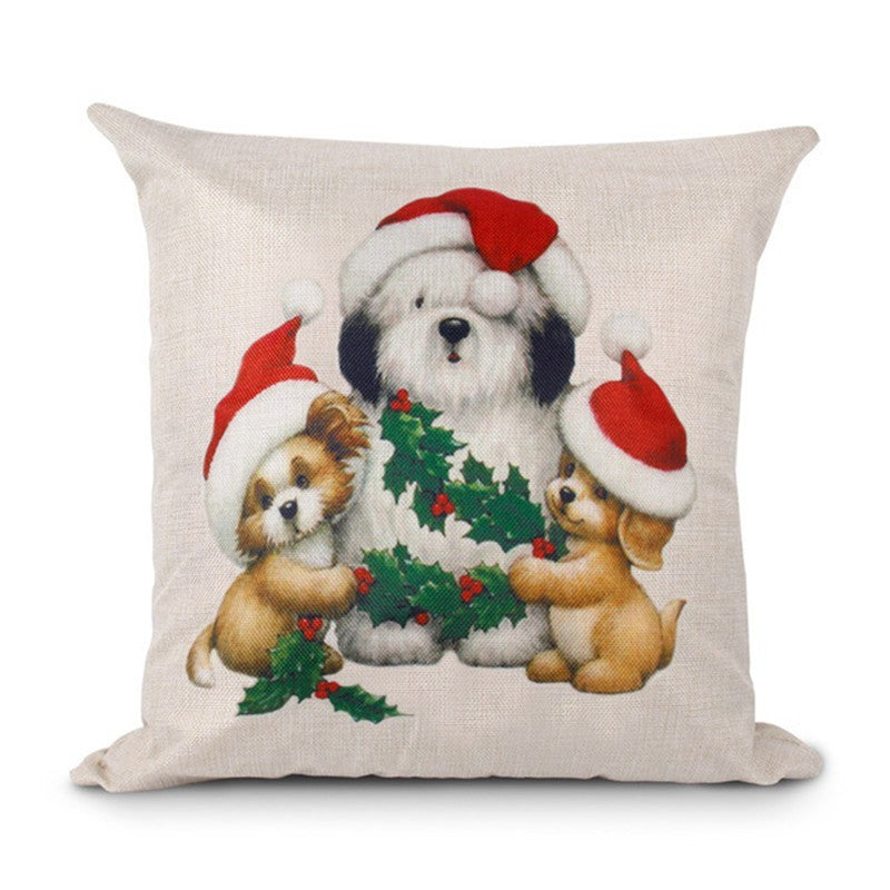 Christmas Hot-selling Home Sofa Office Creative Linen Pillowcase 394560898368