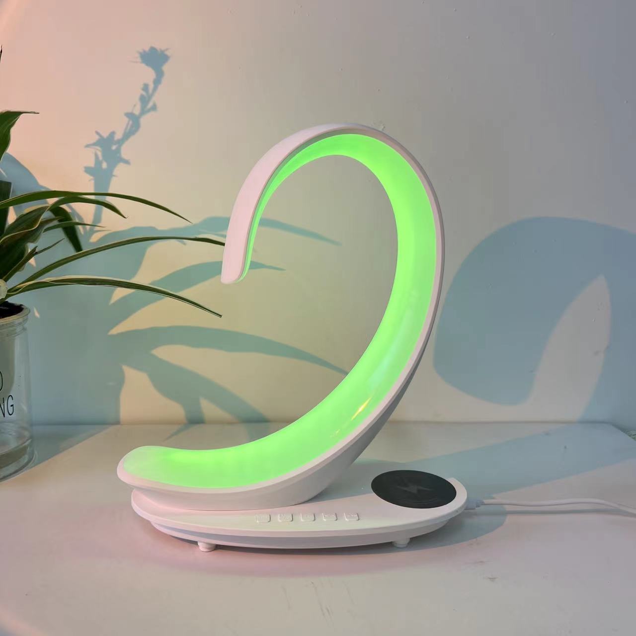 Multi-functional Desktop Wireless Charger Bluetooth Speaker Atmosphere Colorful Light White Swan Light 394f4537 bfde 4104 834