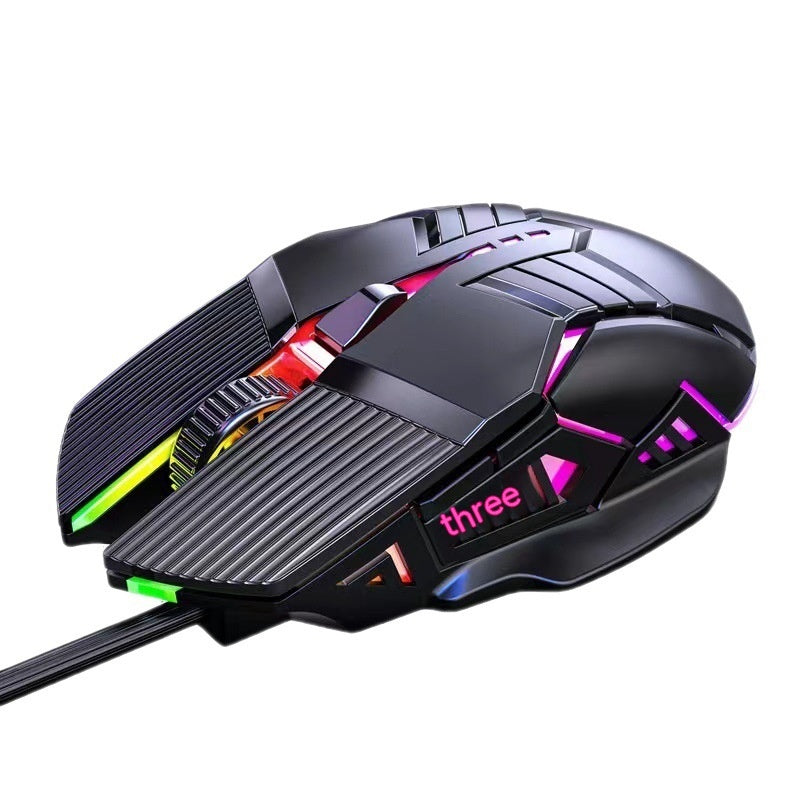 Wired Mouse 6D Colorful Dazzling E-sports Games Office Mute Luminous Mouse - 图片 5