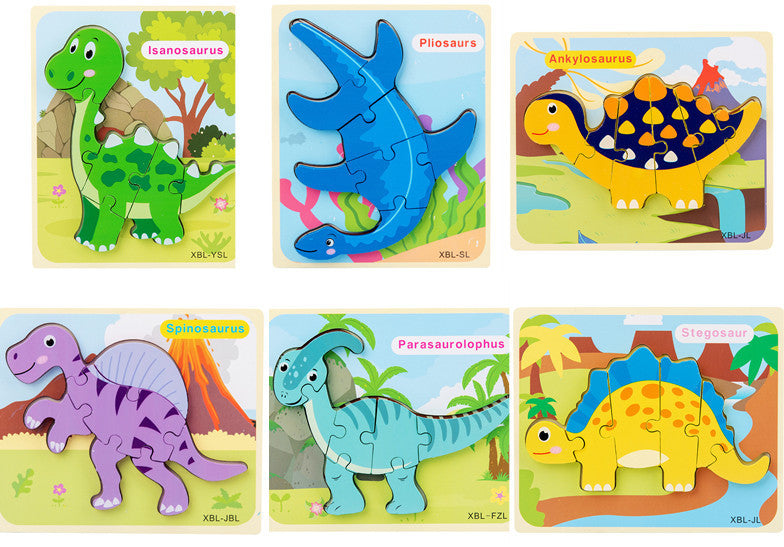 Baby Wooden Cartoon Dinosaur 3D Puzzle Jigsaw for Kids Montessori Early Learning Educational Puzzle Toys 3ab80d49 7857 4cb0 a