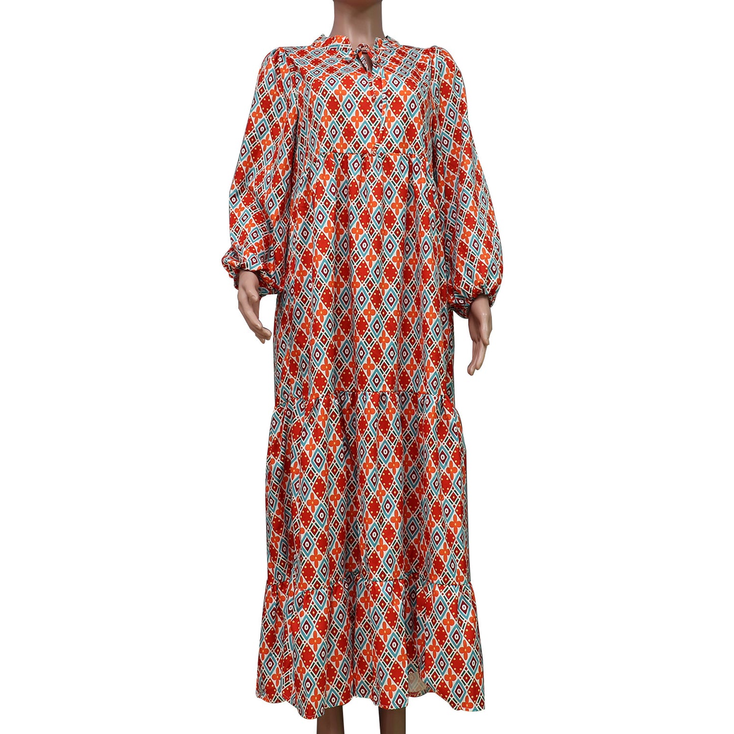 Short-sleeve Mid-length Boho Print Dress 3ad0e119 ad22 415b afee 2e7ea5ff908c