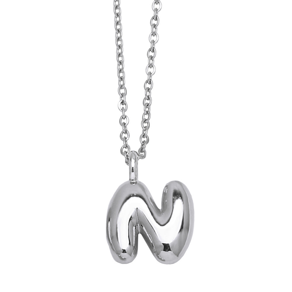 Copper Plated Gold 26 English Letters Pendant Necklace Niche Personality Clavicle Chain 3adccd08 96b4 4db6 a864 ed4732a893e1