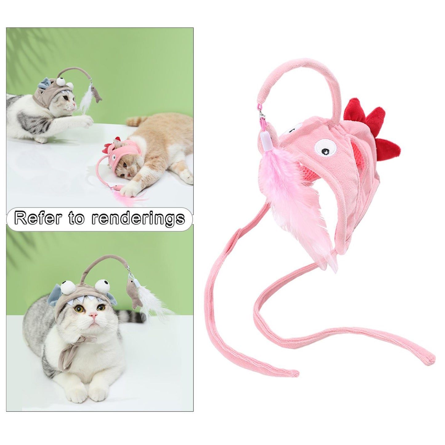 New Head Wearing Feather Funny Cat Stick Funny Cat Toy Stick Gray Big Eye Pet Toys Pet Products 3b5fcfd4 e300 4322 a153 1f49a