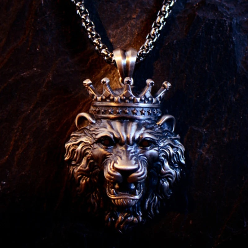 Crown Lion's Head Pendant Necklace 3be62fa8 184f 4682 b0cc 8a876f71cec4