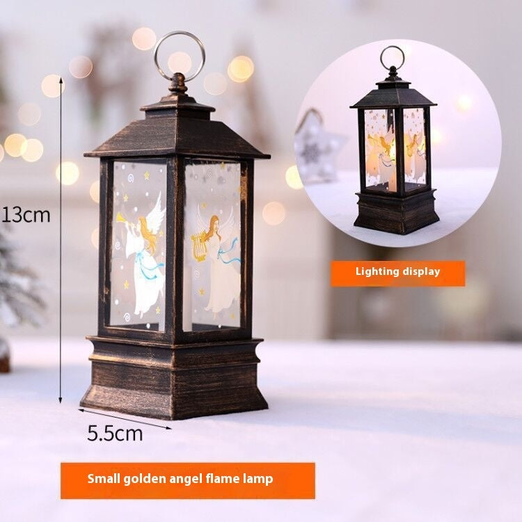 Christmas Portable Oil Lamp Santa Claus LED Night Lights Battery Powered Indoor Outdoor Hanging Lanterns Festive Party Decora