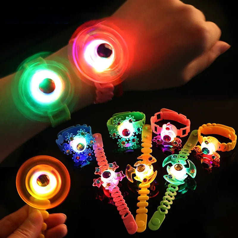 Luminous LED Light Fidget Spinner Hand Top Spinners Glow In Dark Light EDC Figet Spiner Finger Stress Relief Toys Kid's Brace