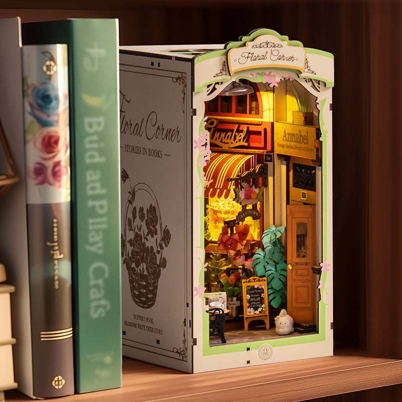 Rolife Floral Corner DIY Book Nook Shelf Insert Kit 3D Wooden Dollhouse For Gift 3ca2b9ef 2433 4265 87d0 a4eaa987dfa9