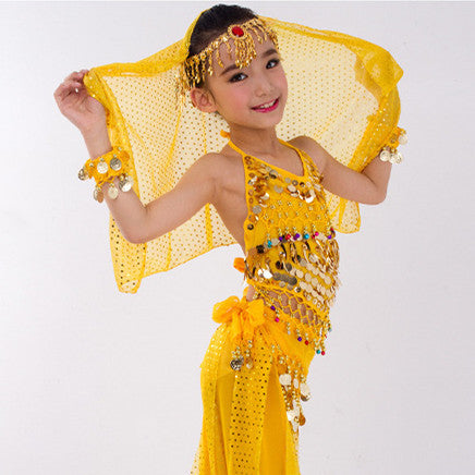 Children's Dancing Clothes Indian Dance Costume Xinjiang Dance Performance Wear Girls Belly Dance Children's National Perform