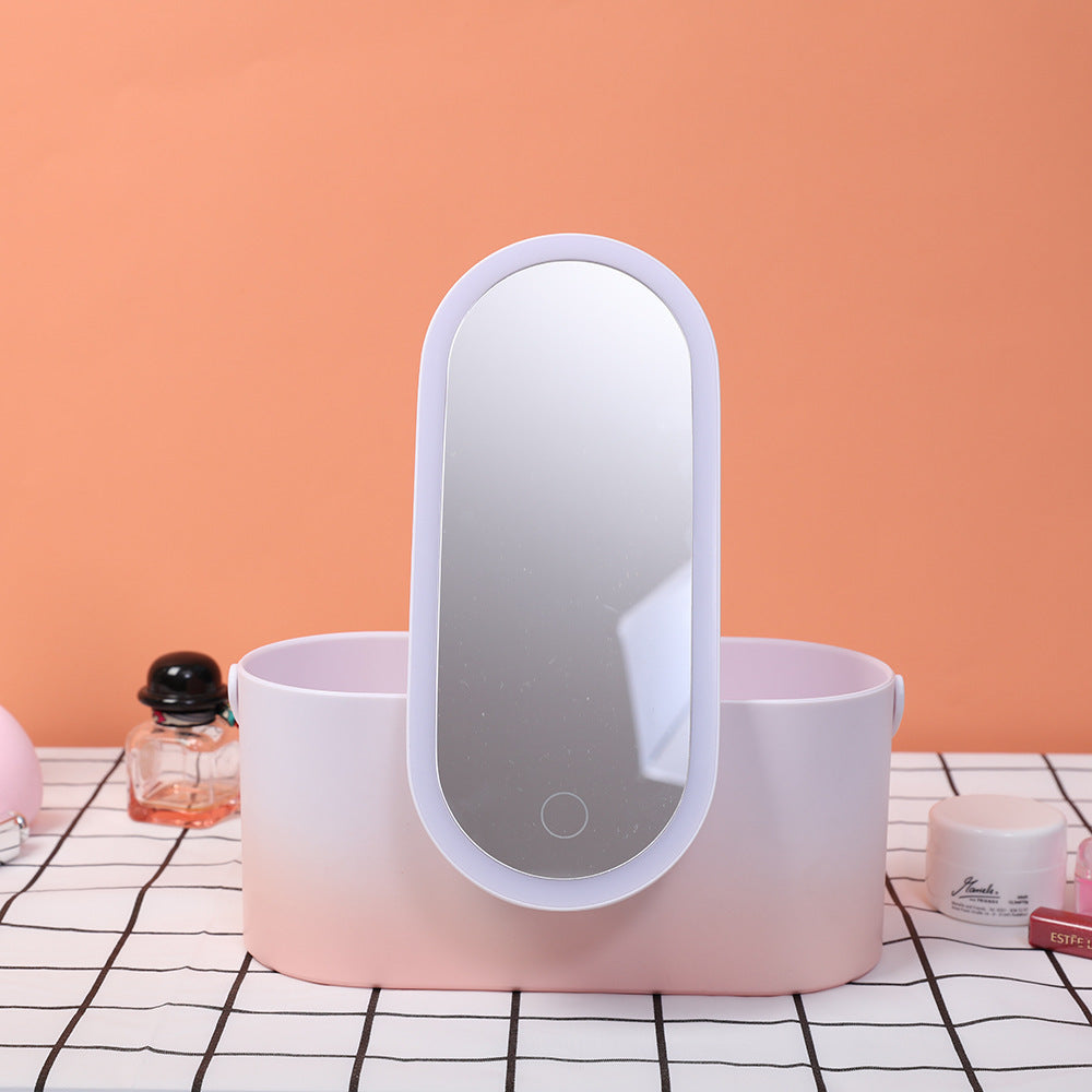 Storage Box LED Makeup Mirror Portable Portable Travel Makeup Organizer Carrying Box With Mirror LED 3ccdde16 ee49 4454 afd2