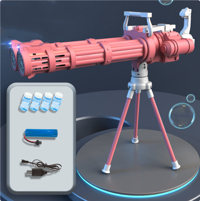 Super Big Double-Tube Bubble Gun Machine Outdoor Blowing Soap Bubble Maker Toy Automatic Water Toy For Children Birthday Part
