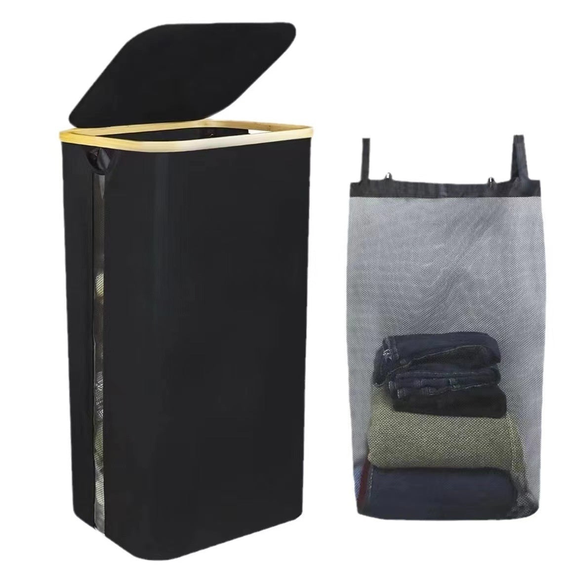 Oxford Cloth Dirty Clothes Folding Dirty Clothes Basket Dustproof With Cover Storage Basket