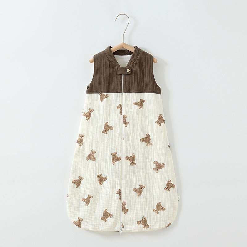 Baby Sleeping Bag Double Layer Patchwork Stand-up Collar Gauze Waistcoat Sleeping Bag 3de95809 1dca 4326 b67c 499d6cdb3bfa