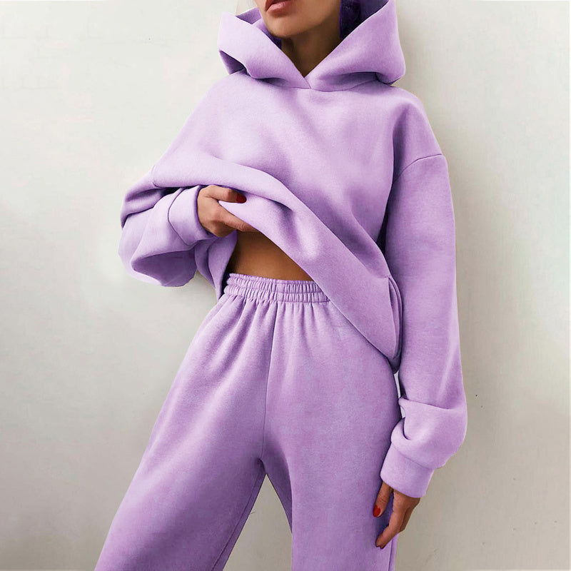 Simple Solid Color Hooded Casual Suit 3f1c0c32 9fc1 4695 9d18 b4f47de768d5