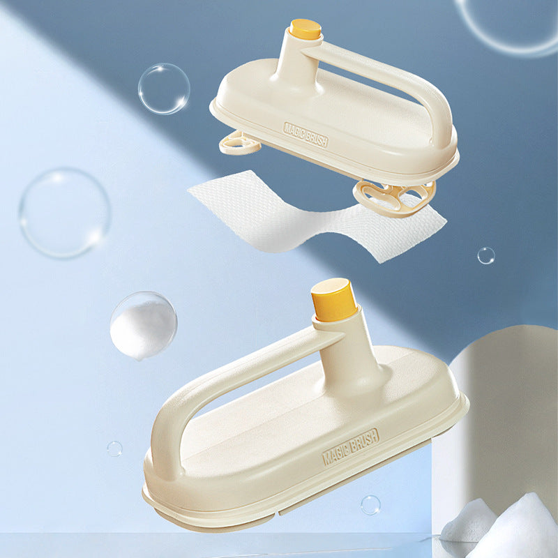 Kitchen Bathroom Toilet Cleaning Magic Brush Glass Wall Cleaning Bath Brush Handle Cleaning Rag Ceramic Window Slot Clean Bru