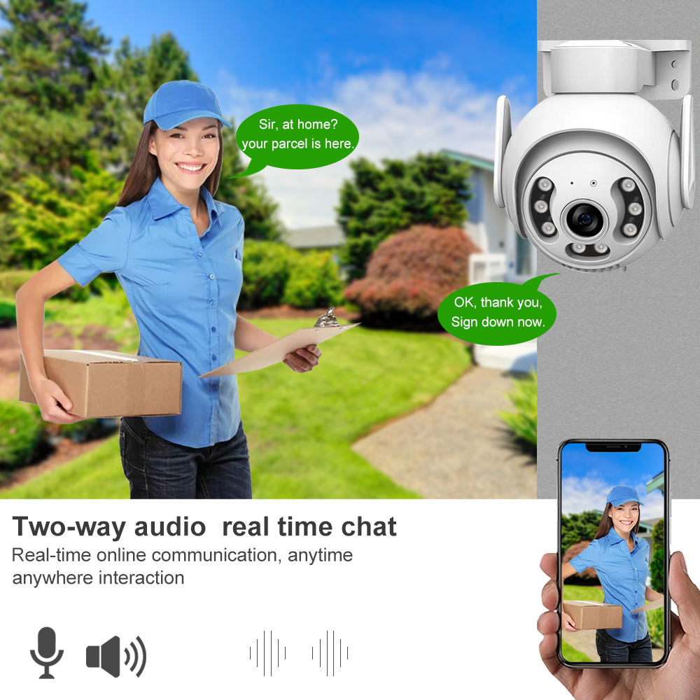 Real-time Motion Detection & Alert, Two-way Audio Communication – Ideal for Courtyards, Farms, Fishponds, Orchards 4