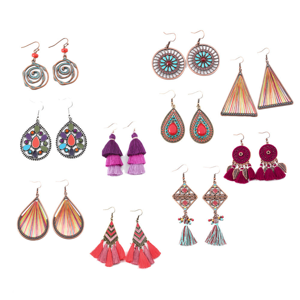 Vintage Bohemian Style Hand-woven Tassel Earrings 40513c0d 73a7 47dc af05 f99b3aec6537