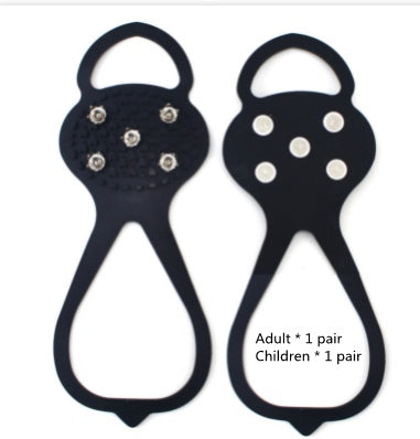 Unisex Men 5 Teeth Ice Gripper For Shoes Crampons Ice Gripper Spike Grips Cleats For Snow Studs Non-Slip Climbing Hiking Cove