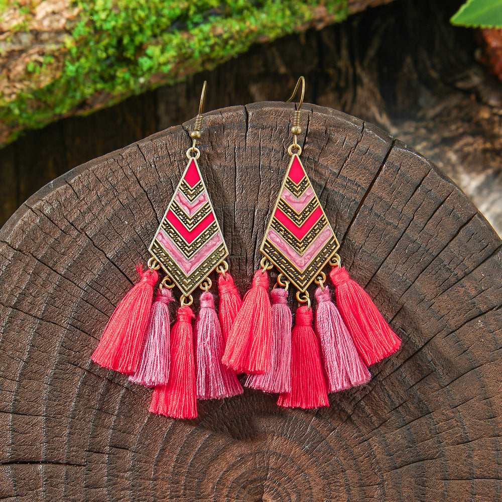 Vintage Bohemian Style Hand-woven Tassel Earrings 40d3dc13 4ff2 4b31 ba6b 3326117ae8cd