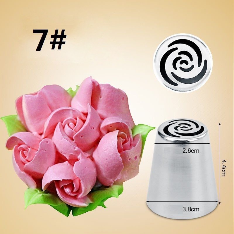 7 Pcs Cream Stainless Steel Russian Icing Piping Nozzle for polishing Pastry Tools Cupcake Tips Kitchen Accessories - HD Wireless Product #8