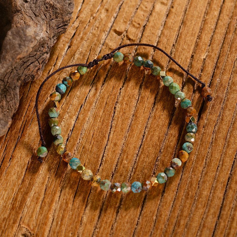 Natural African Turquoise Braided Bracelet Adjustable Bracelet 4174a973 1263 43bc baaf 3ccf4a3399ba