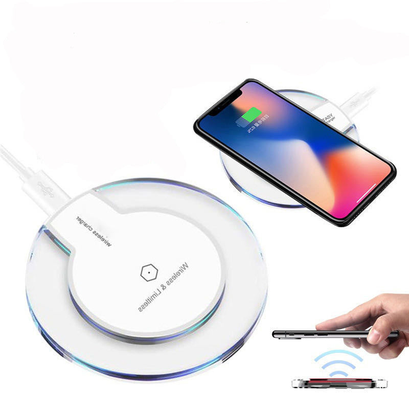 New Wireless Charging Dock Charger Crystal Round Charging Pad With Receiver For A-pple For Sanxing 419785a3 0dc5 4286 a89f 4f