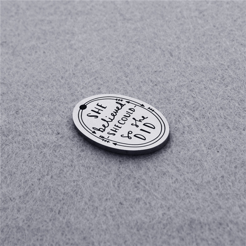 Simple Titanium Steel Can Be Customized Hangtag 4226579608087