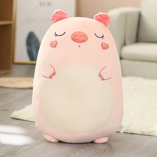 Cartoon cute animal dinosaur pig husky plush pillow cushion 4234098264480
