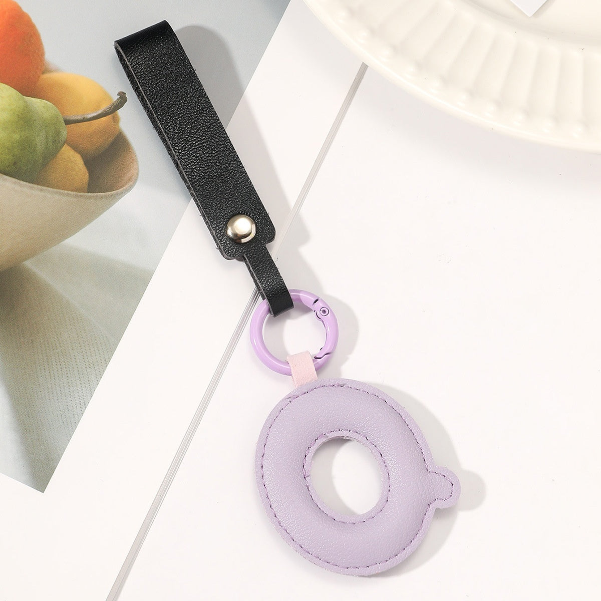 Fashion All-Match 26 Full Letter Leather Key Chain Pendant 42503ee5 c479 44f6 8edc 92cddae562f3