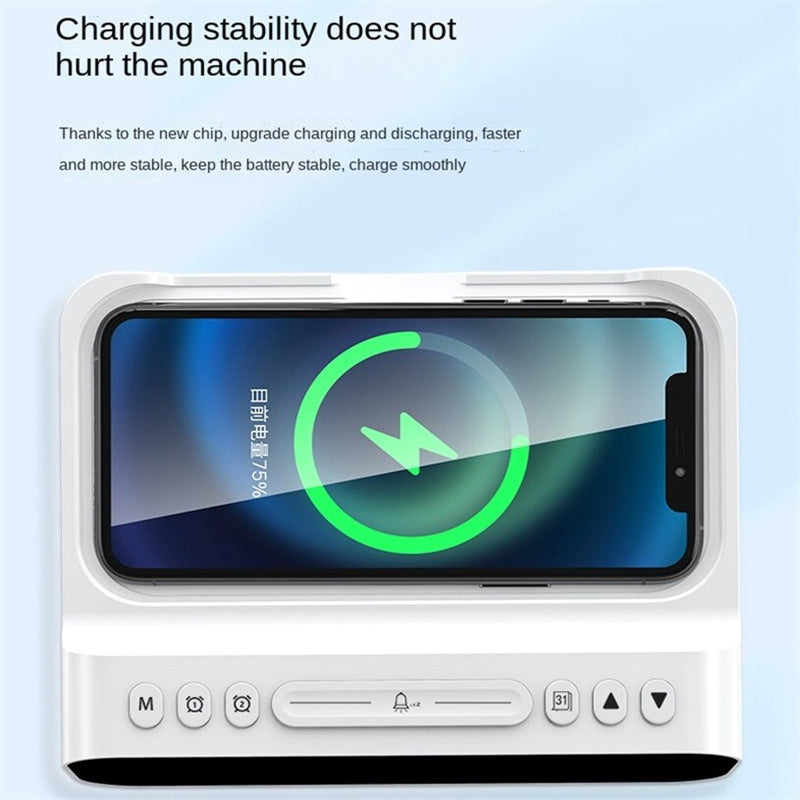 15W Three-in-one Wireless Charger Temperature Tester Multi Alarm Clock Fast Charging Mobile Phone Usb Charger Charging Station - HD Wireless Product #10