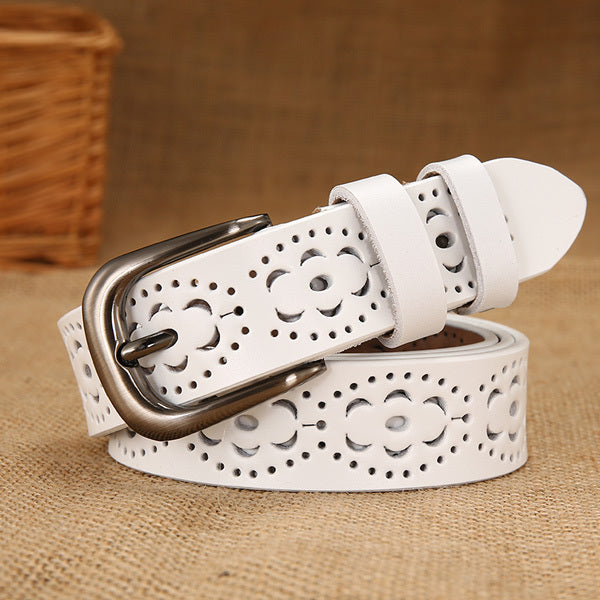 Women's hollow leather belt 43143462839