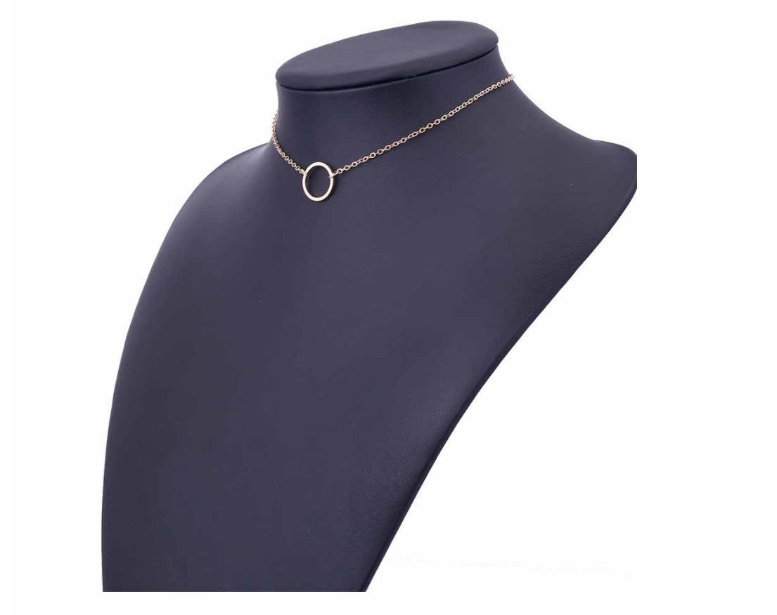 Chain metal ring short necklace 4324459119602