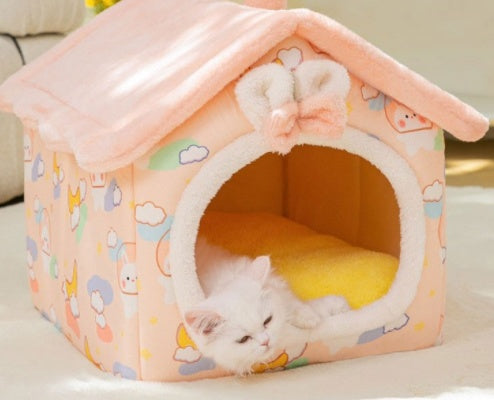 Foldable Dog House Pet Cat Bed Winter Dog Villa Sleep Kennel Removable Nest Warm Enclosed Cave Sofa Pets Supplies 4338d510 94