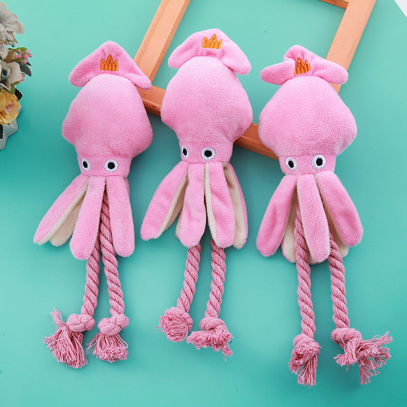 Vocal Cotton String Octopus Bite-resistant Teeth Cleaning Interactive Pet Toy 43caaee5 c037 4a96 b8fd a940377f6d46